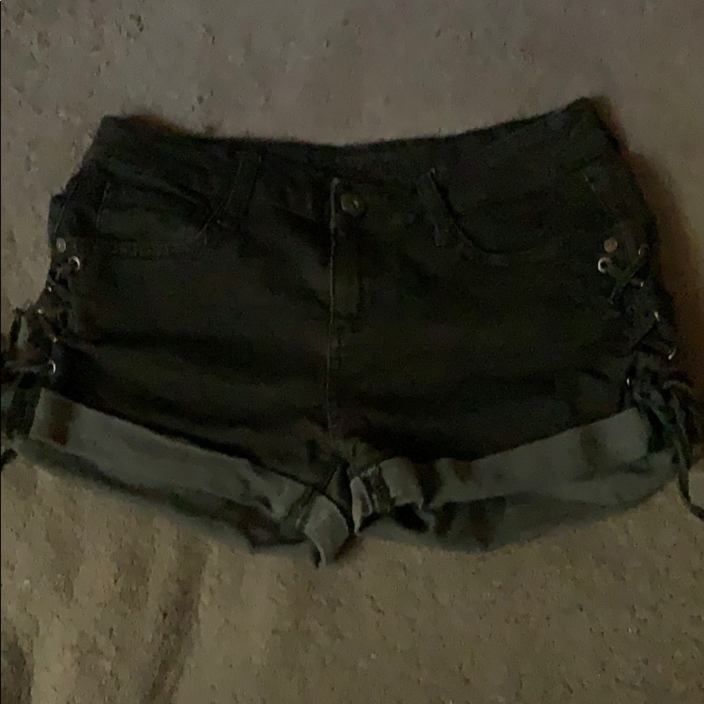 Mid rise jean shorts